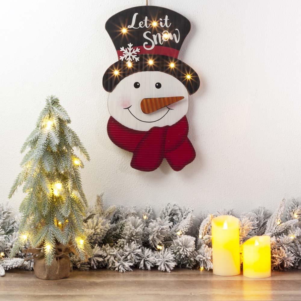 OFFICIAL Glitzhome 19 H Christmas Lighted 3D Wooden Metal Snowman